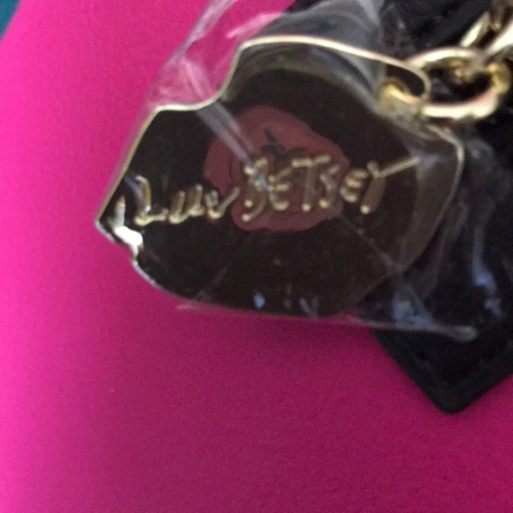 Betsey Johnson White Pink Black Script Heart Backpack main image 6